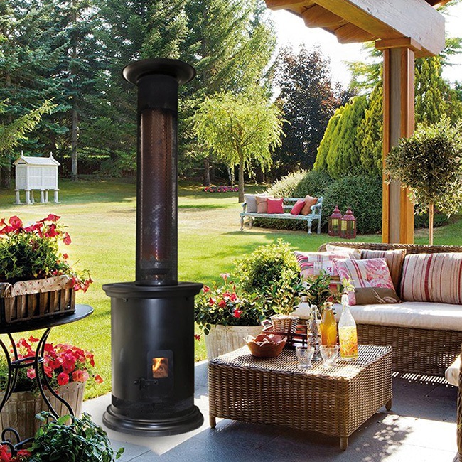Estufas de exterior a gas para patios y terrazas